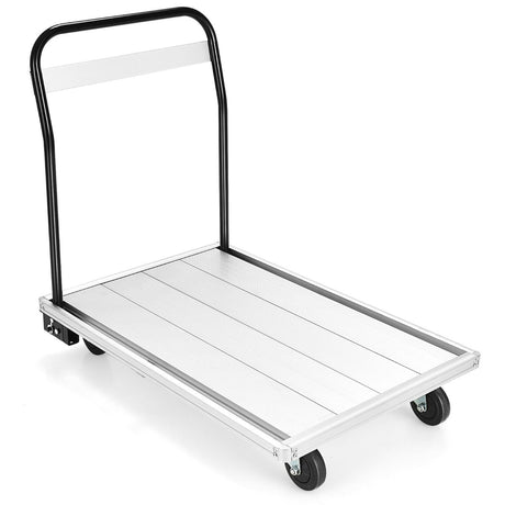 Folding Aluminum Alloy Platform Truck with 4 TPR Wheels & Handle