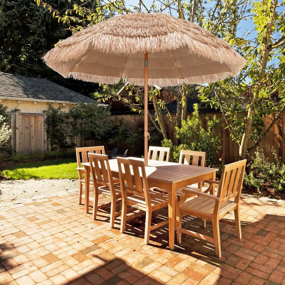 2.2M Hawaiian Portable Hula Umbrella for Beach, Pool