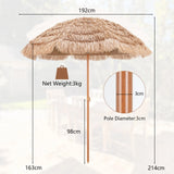 2.2M Hawaiian Portable Hula Umbrella for Beach, Pool
