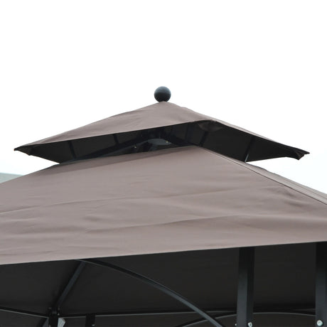 Outsunny 2.5 x 1.5m BBQ Tent Canopy Patio Outdoor Awning Gazebo Party Sun Shelter - Coffee