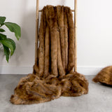 Brown Bear Luxury Faux Fur Throw - Brown