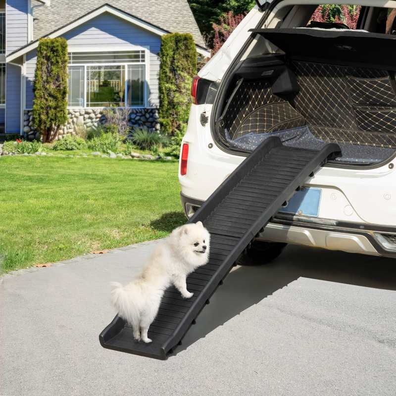 PawHut Foldable Pet Ramp Dog Car Ramp for SUVs, Cars - Black