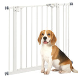 PawHut Metal 74-87cm Wide Adjustable Dog Gate White