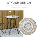 Outsunny 60cm Mosaic Outdoor Patio Table - Green