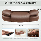 HOMCOM Leathaire Reclining Office Chair with Lumbar Support Pillow - Dark Brown