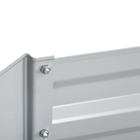 Outsunny Set of 2 Raised Beds for Garden, Galvanised Steel Outdoor Planters with Multi-reinforced Rods for Vegetables, Plants, Flowers and Herbs, 180 x 90 x 59 cm, Light Grey