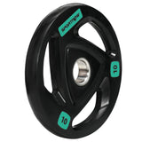 SPORTNOW Two 10kg Olympic Weight Plates, Tri-Grip Rubber-Coated Barbell Weights, with 5cm Holes, for Home, Gym, Office