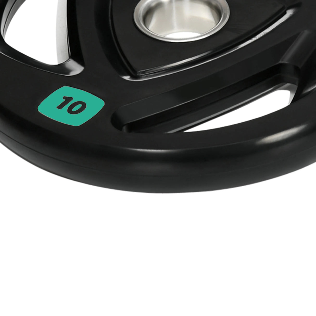 SPORTNOW Two 10kg Olympic Weight Plates, Tri-Grip Rubber-Coated Barbell Weights, with 5cm Holes, for Home, Gym, Office