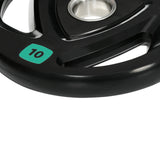 SPORTNOW Two 10kg Olympic Weight Plates, Tri-Grip Rubber-Coated Barbell Weights, with 5cm Holes, for Home, Gym, Office