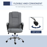 Vinsetto Linen-Look Swivel Office Chair - Dark Grey