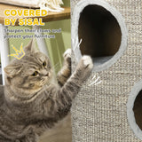 PawHut Cat Climbing Frame, Covered with Sisal, Cosy Platform - Light Grey