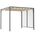 Outsunny 3 x 2.8m Metal Pergola, with Retractable Fabric Roof - Beige