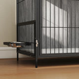 PawHut Large Dog Crate Furniture with Rotating Bowl Holder, 2 Bowls, 2 Doors, for Large Dogs, 100 x 60 x 88 cm, Grey