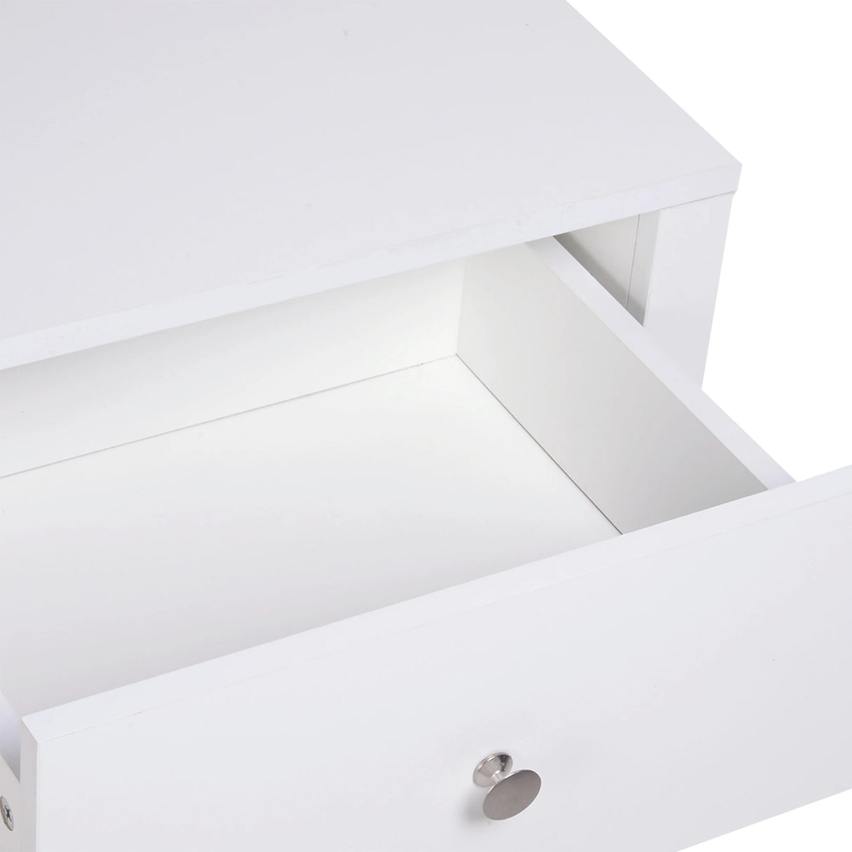 HOMCOM Bedside Table, Nightstand with Drawer and Open Shelf, End Table for Living room, Bedroom, Set of 2, White