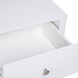 HOMCOM Bedside Table, Nightstand with Drawer and Open Shelf, End Table for Living room, Bedroom, Set of 2, White