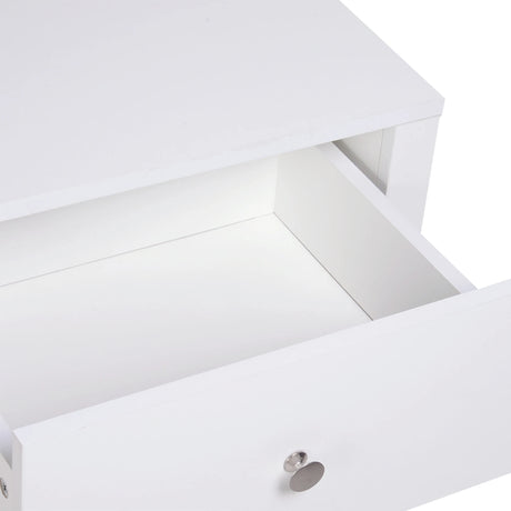 HOMCOM Bedside Table, Nightstand with Drawer and Open Shelf, End Table for Living room, Bedroom, Set of 2, White