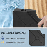 Outsunny Umbrella Weights for Cantilever Parasols, Set of 4 Heavy Duty Parasol Base Weights, 64kg Sand or 55kg Water Filled, Black