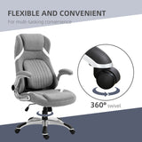 Vinsetto Linen-Look Office Chair, with Adjustable Height and Tension - Grey