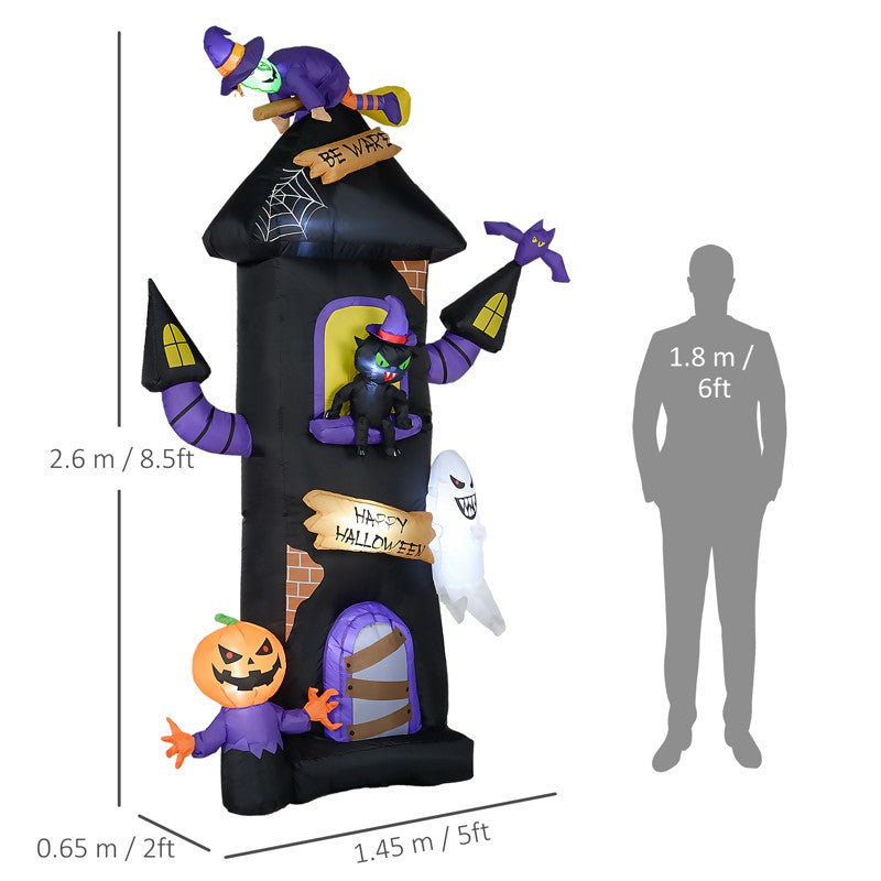 Outsunny 8.5ft Light-Up Horror Treehouse Halloween Inflatable