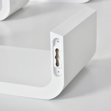 HOMCOM Floating Shelves, Set of 3 Wall Shelf, Shelves for Wall Invisible Mounting, Bedroom Living Room, White