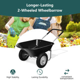 2 Tire Wheelbarrow Garden Dolly Utility Cart with14 inch Pneumatic Tires-Black