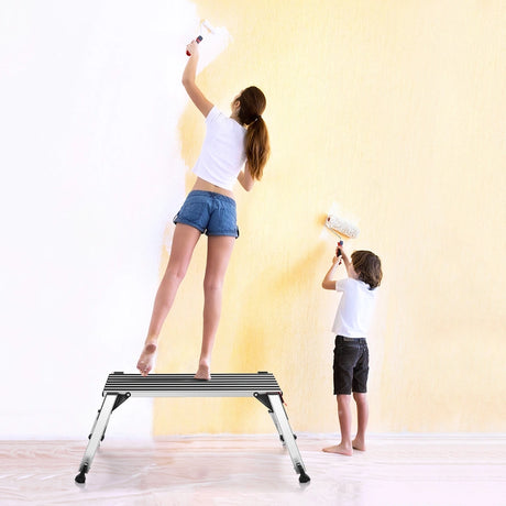 330 lbs Aluminum Folding Non-slip Drywall Step Stool Ladder