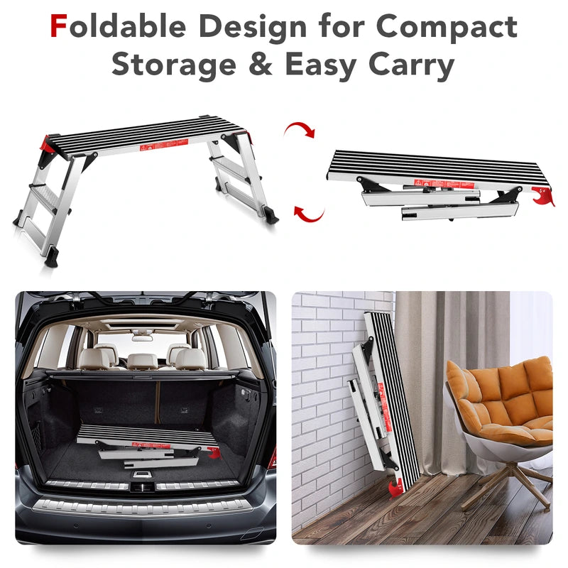 330 lbs Aluminum Folding Non-slip Drywall Step Stool Ladder