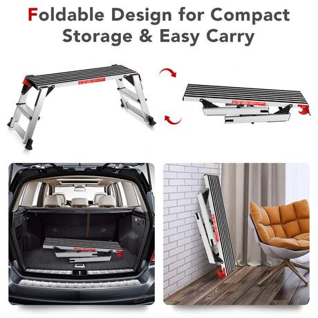 330 lbs Aluminum Folding Non-slip Drywall Step Stool Ladder