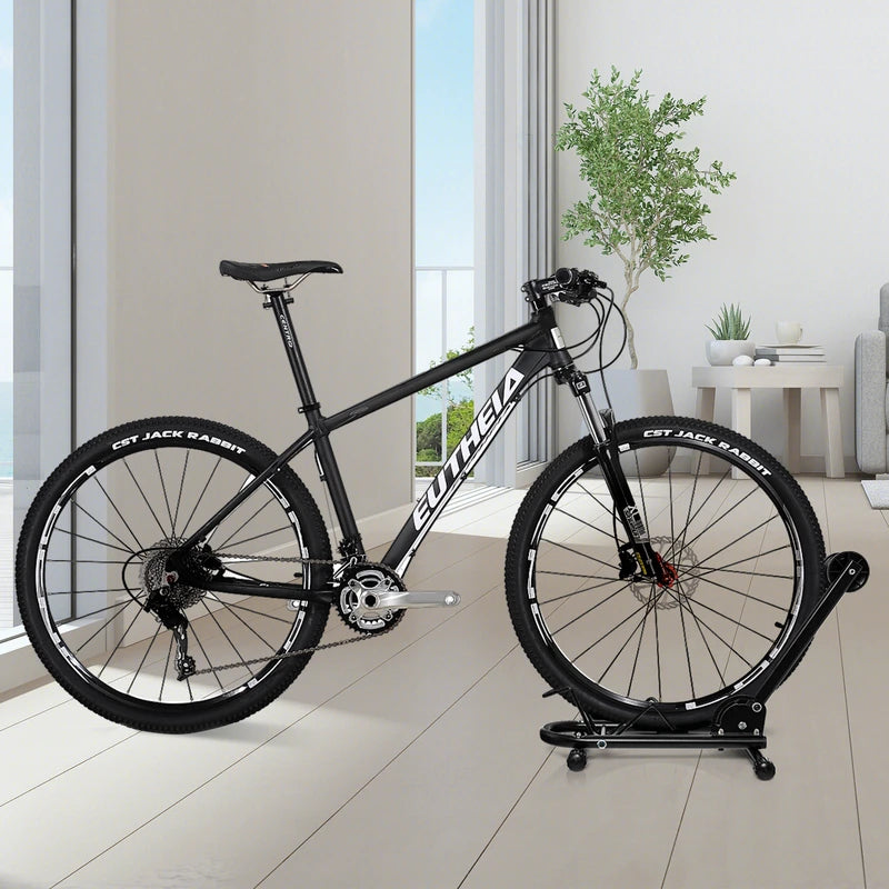 Foldable Bicycle Floor Parking Rack with non-slip foot pads for Garage