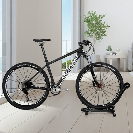 Foldable Bicycle Floor Parking Rack with non-slip foot pads for Garage