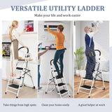 4-Step Ladder with Convenient Handgrip and Anti-Slip Pedal for Home/Garden