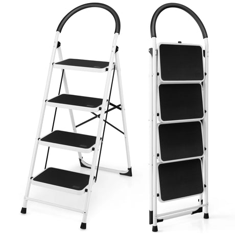 4-Step Ladder with Convenient Handgrip and Anti-Slip Pedal for Home/Garden
