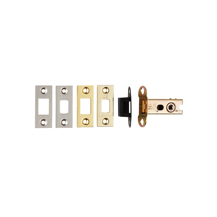 TUBULAR DEADBOLT LATCH 64MM 45MM BACKSET - ELECTRO BRASS/SATIN STAINLESS STEEL - EACH