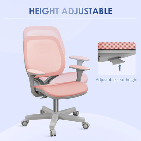 Vinsetto 44-56cm Mesh Back Office Chair - Pink