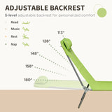 Outsunny Set of Two Steel Frame Sun Loungers, with Reclining Backs - Green