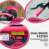 AIYAPLAY Electric Scooter for Kids Aged 6-14 Years, with Colourful Lights, Pink