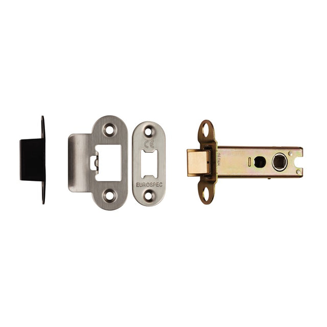 HEAVY SPRUNG TUBULAR LATCH 3 - SATIN STAINLESS STEEL - EACH