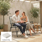 Outsunny Outdoor Seat Cushions Set of 2 with Ties, Waterproof Garden Seat Pads, Cream White