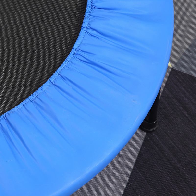 HOMCOM Φ101 Mini Fitness Trampoline Home Gym Yoga Exercise Rebounder Indoor Outdoor Jumper with Safety Pad, Support Up to 100 KG, Blue and Black