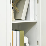 HOMCOM Sideboard with Rubber Wood Top, Modern Storage Cabinet, Kitchen Cupboard with 3 Doors, 3 Drawers and 3 Adjustable Shelves for Dining Room, Living Room, White