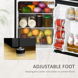 HOMCOM 88L Under Counter Fridge Freezer, Small Refrigerator with 5-Setting, 3 Star Freezer Rating, Black
