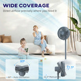 HOMCOM 40 cm Standing Fan, Cooling Floor Fan with 80 Oscillating, Adjustable Tilt and Height, 4 Speed, Remote Control, Grey