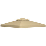 Outsunny 3(m) Gazebo Top Cover Double Tier Canopy Replacement Pavilion Roof Deep Beige