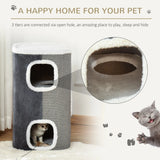 PawHut Sisal Cat Barrel with Soft Plush & Lamb Fleece Grey