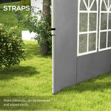 Outsunny Gazebo Side Panels, Sides Replacement with Window for 3x3(m) or 3x4m Pop Up Gazebo, 2 Pack, Grey