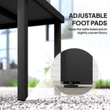 Outsunny 78 cm Garden Dining Table for 4 People, Square Outdoor Coffee End Side Table with Aluminium Legs, Black