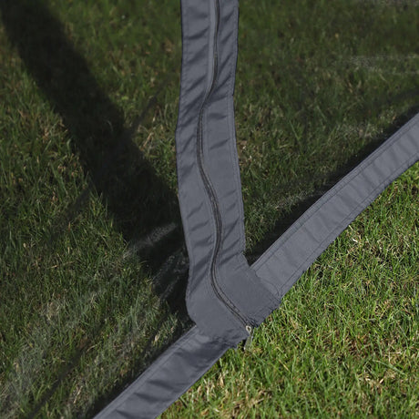 Outsunny 3 x 4m Aluminium Garden Gazebo, Marquee Canopy Shelter Pavilion Party Tent with Nets and Curtains for Garden and Deck, Black