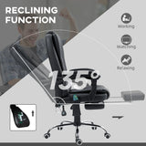 Vinsetto Office Chair with 6 Point Massage and Back Heat, PU Desk Chair with Footrest Adjustable Height and Swivel Wheels, Back Reclining, Black