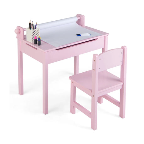Children&#39;s table with chair Sensory placemat for children Pink