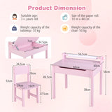 Children&#39;s table with chair Sensory placemat for children Pink
